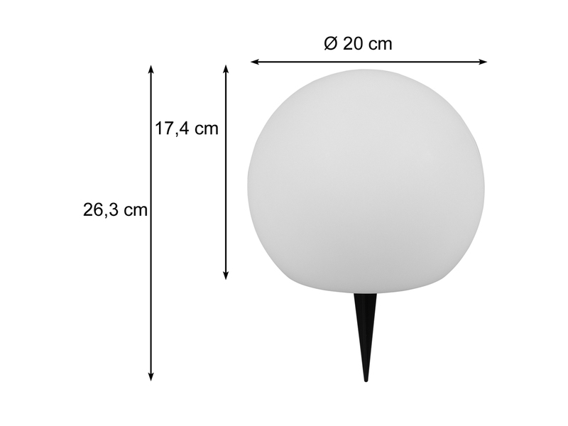 Garten Solarkugel MELO mit Fernbedienung dimmbar & Farbwechsel Ø 20cm