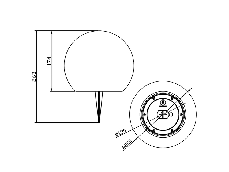 Garten Solarkugel MELO mit Fernbedienung dimmbar & Farbwechsel Ø 20cm