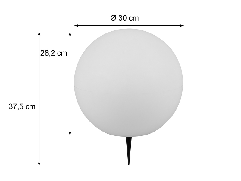 Garten Solarkugel MELO mit Fernbedienung, Farbwechsel & Erdspieß Ø 30cm