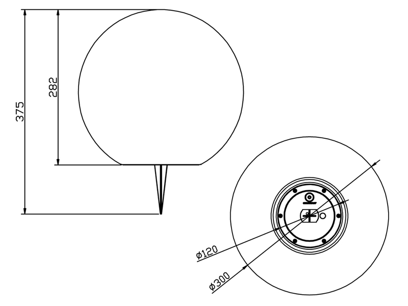 Garten Solarkugel MELO mit Fernbedienung, Farbwechsel & Erdspieß Ø 30cm