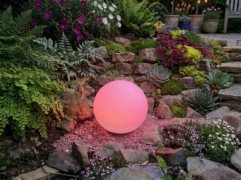 Garten Solarkugel MELO mit Fernbedienung dimmbar & Farbwechsel Ø 30cm