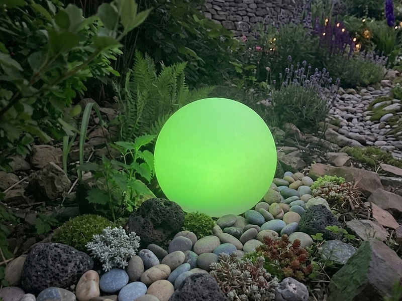 Garten Solarkugel MELO mit Fernbedienung dimmbar & Farbwechsel Ø 30cm