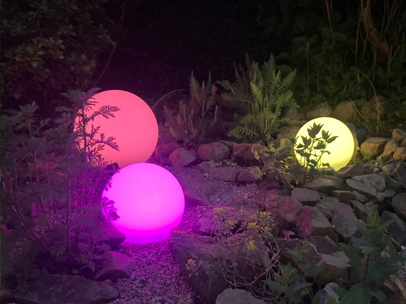 3er SET Garten Solarkugeln mit Fernbedienung, Farbwechsel & Erdspieß