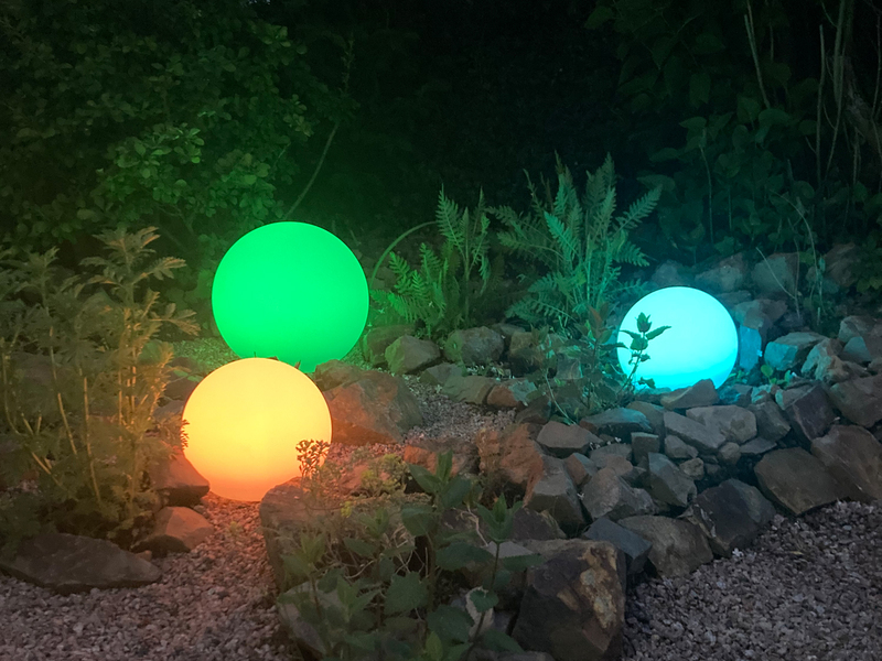 3er SET Garten Solarkugeln mit Fernbedienung dimmbar & RGBW Farbwechsel