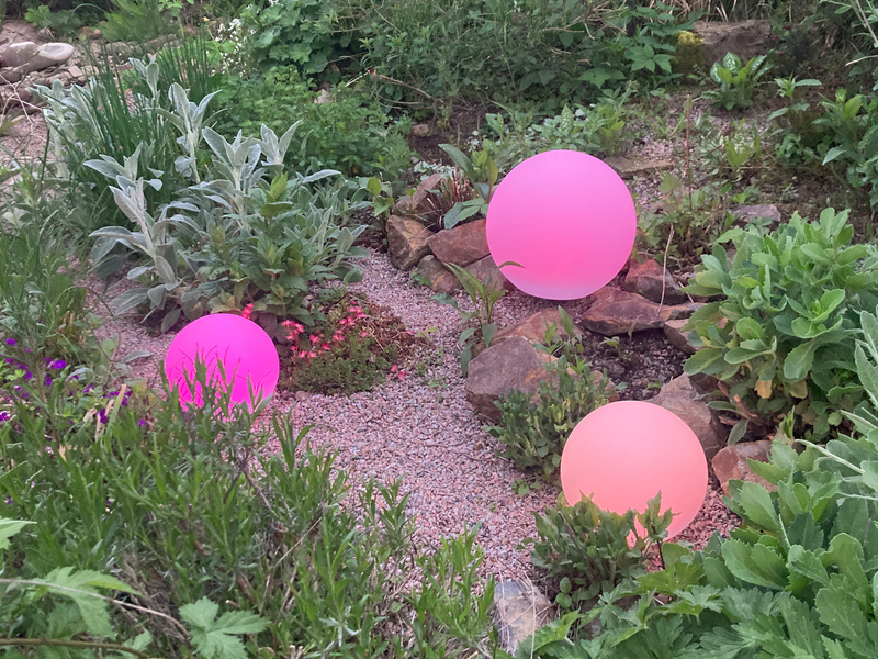 3er SET Garten Solarkugeln mit Fernbedienung dimmbar & RGBW Farbwechsel