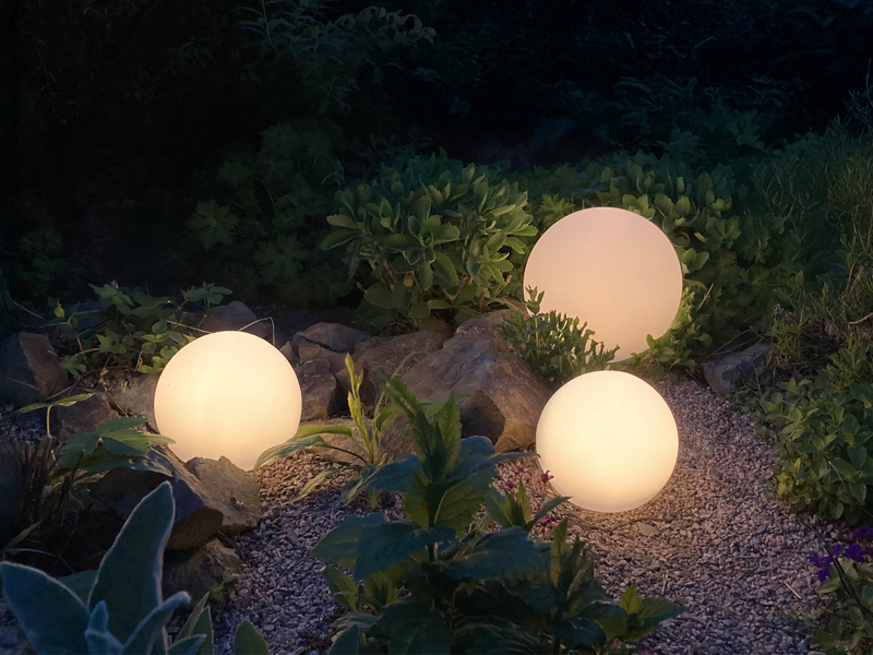 3er SET Garten Solarkugeln mit Fernbedienung dimmbar & RGBW Farbwechsel