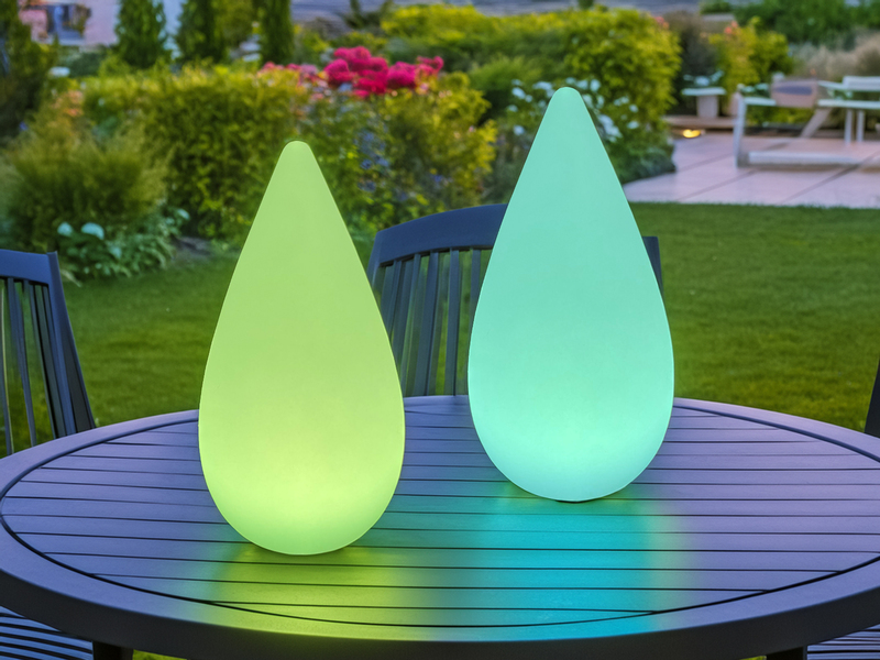 Akku Tischlampe PALMAS per USB aufladbar für Innen & Außen, Höhe 38cm