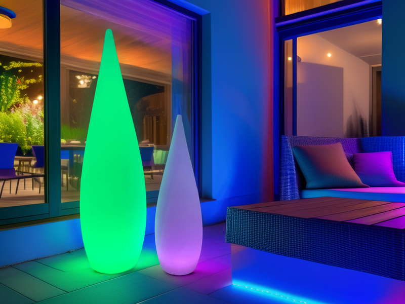 Akku Bodenlampe PALMAS per USB aufladbar für Innen & Außen, Höhe 80cm