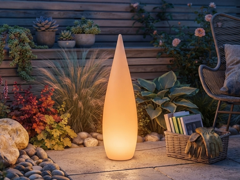 Akku Bodenlampe PALMAS per USB aufladbar für Innen & Außen, Höhe 80cm