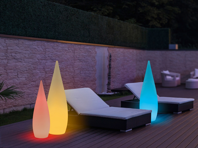 Akku Bodenlampe PALMAS per USB aufladbar für Innen & Außen, Höhe 80cm