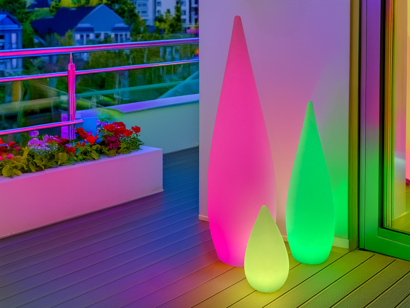 3er SET außergewöhnliche Akku Gartenleuchten mit Farbwechsel für Innen & Außen
