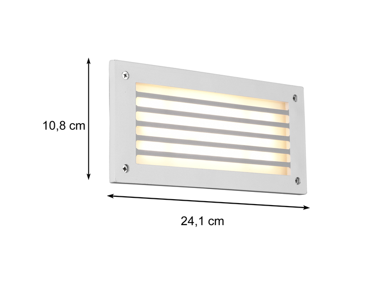 LED Außenwandleuchten Einbauleuchten 2er Set in Weiß matt, Breite 24cm