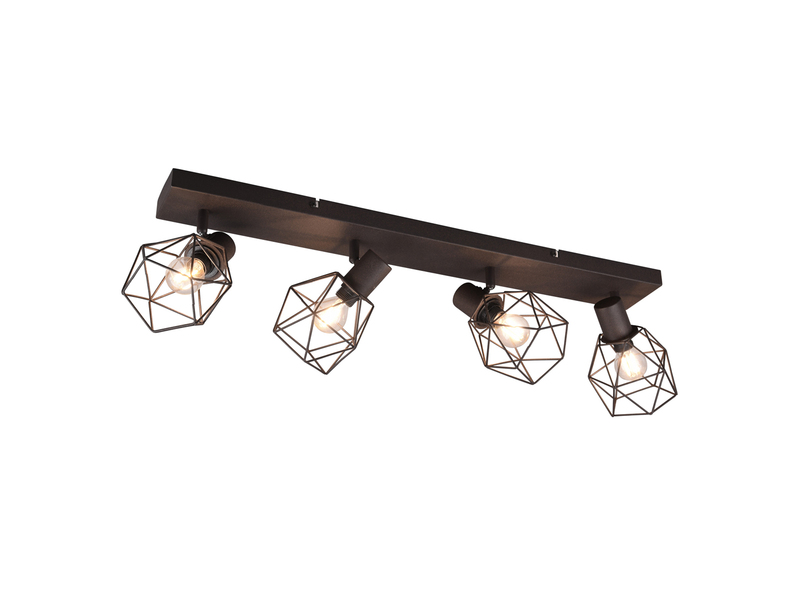 Industrial Deckenstrahler NARDA 4-flammig E14 in Rost-Optik, Breite 70cm