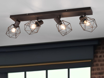 Industrial Deckenstrahler NARDA 4-flammig E14 in Rost-Optik, Breite 70cm