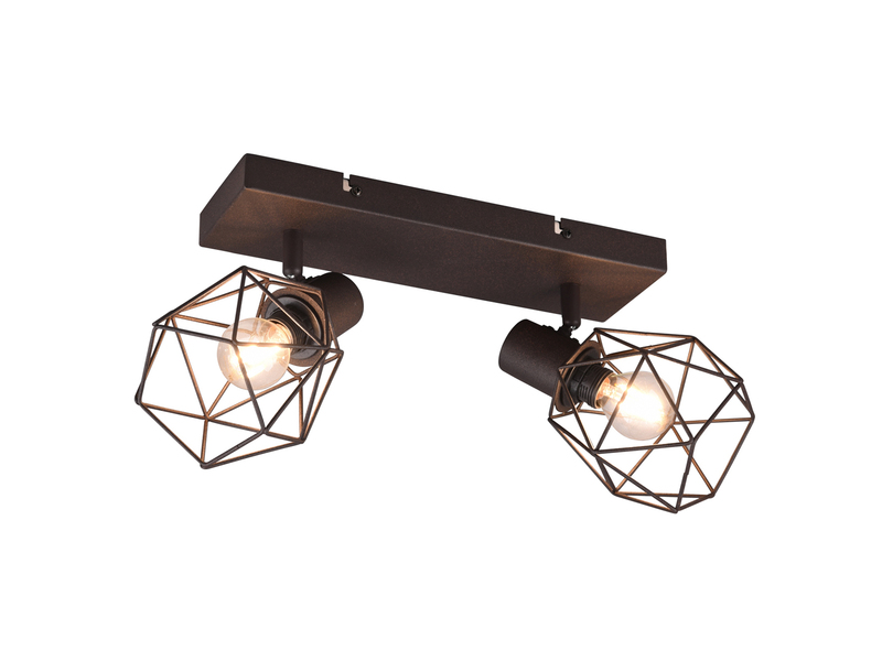 Industrial Deckenstrahler NARDA 2-flammig E14 in Rost-Optik, Breite 30cm