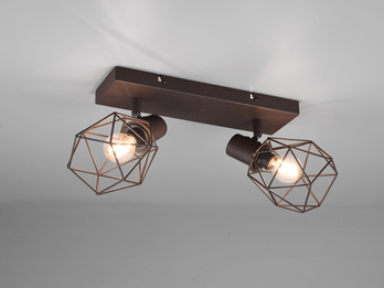 Industrial Deckenstrahler NARDA 2-flammig E14 in Rost-Optik, Breite 30cm