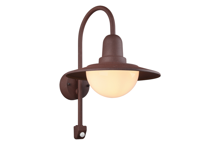 Außenwandleuchte NORMAN mit Bewegungsmelder, Landhausstil Rostoptik, Höhe 45cm