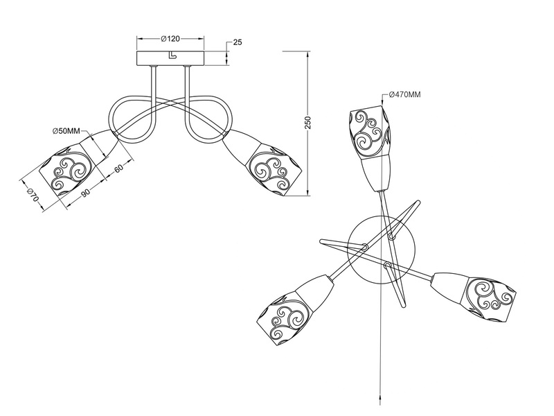 Dimmbare LED Deckenlampe Rondell 3 flammig matt Silber Dekorglas satiniert Ø47cm