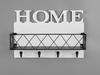 Home Motiv Wandkorb MALIN mit Haken, Holzwand & Metallkorb Schwarz-Weiß 40x27cm