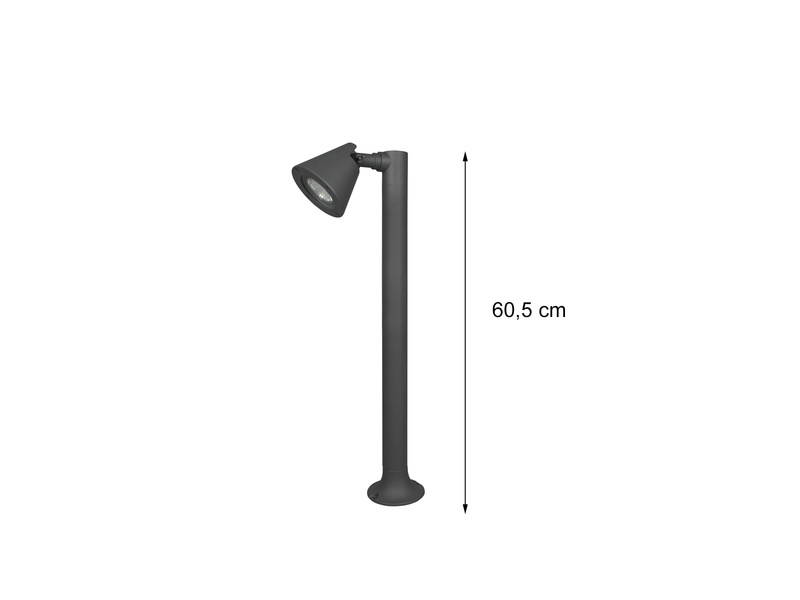 LED Sockelleuchte Spot schwenkbar in Anthrazit, Höhe 60cm, IP44