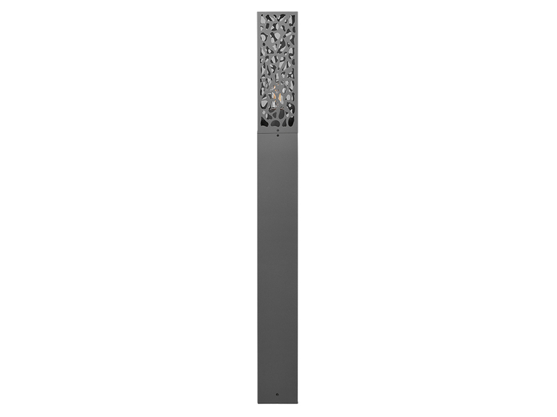 Wegeleuchte Edelstahl in Anthrazit mit E27 LED & Dekorstanzung, Höhe 100cm
