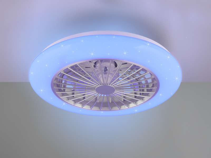 Deckenleuchte mit Ventilator STRALSUND Fernbedienung & Farbwechsel Ø50cm