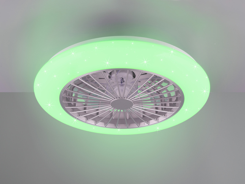 Deckenleuchte mit Ventilator STRALSUND Fernbedienung & Farbwechsel Ø50cm