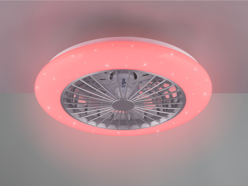 Deckenleuchte mit Ventilator STRALSUND Fernbedienung & Farbwechsel Ø50cm