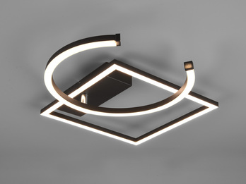 LED Deckenleuchte PIVOT Schwarz - dimmbar 30x30cm Warmweiß