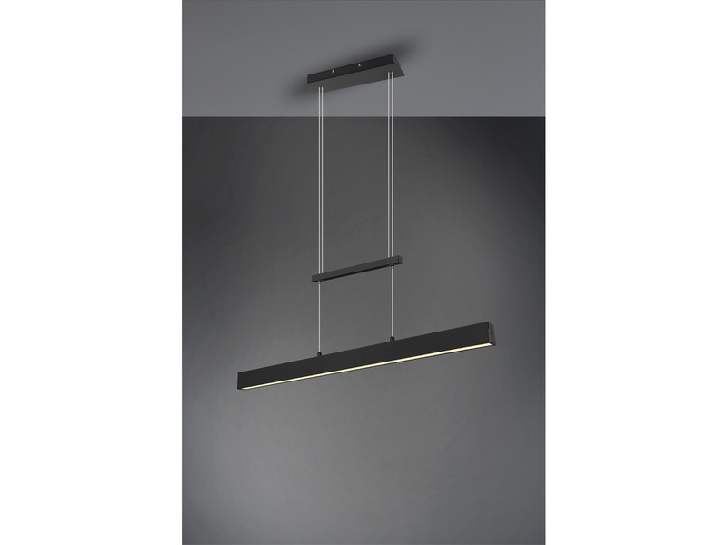LED Pendelleuchte PAROS Schwarz dimmbar & höhenverstellbar bis 150cm, B: 90cm
