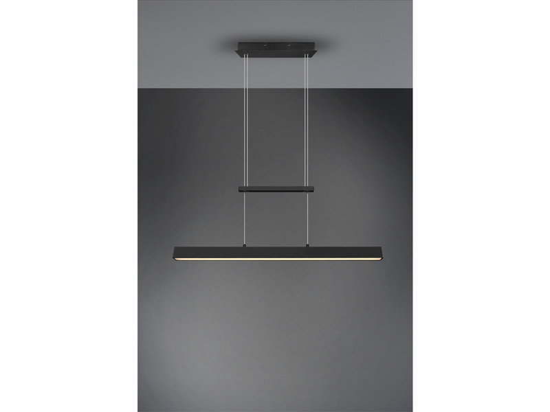LED Pendelleuchte PAROS Schwarz dimmbar & höhenverstellbar bis 150cm, B: 90cm
