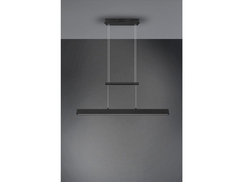LED Pendelleuchte PAROS Schwarz dimmbar & höhenverstellbar bis 150cm, B: 90cm