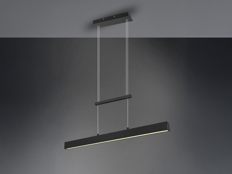 LED Pendelleuchte PAROS Schwarz dimmbar & höhenverstellbar, Breite 90cm