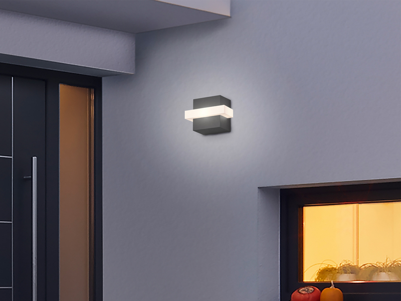 LED Außenwandleuchte MITCHELL eckig in Anthrazit - Fassadenbeleuchtung