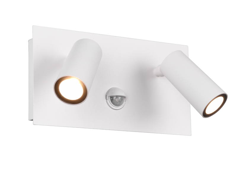 LED Außenwandleuchte TUNGA Strahler 2-flammig mit Bewegungsmelder, Weiß