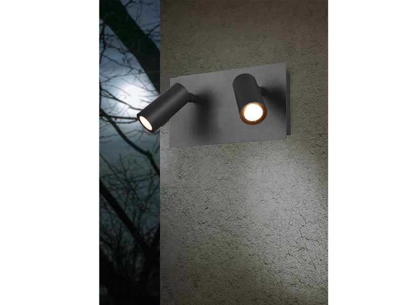 LED Außenwandleuchte 2-flammiger Wandstrahler außen 2er Set in Anthrazit