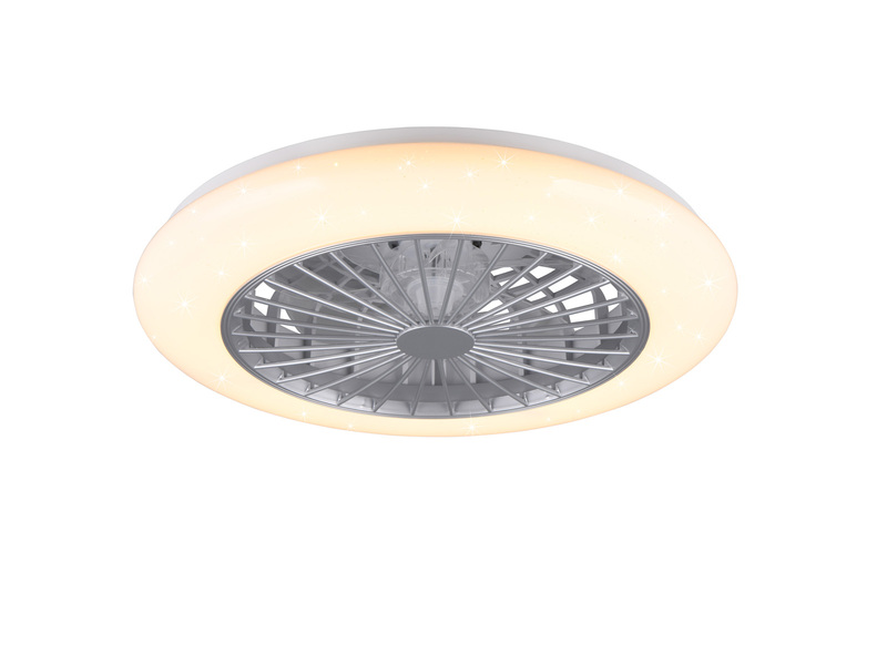 Deckenleuchte mit Ventilator dimmbar Fernbedienung & Wandhalterung Ø50cm
