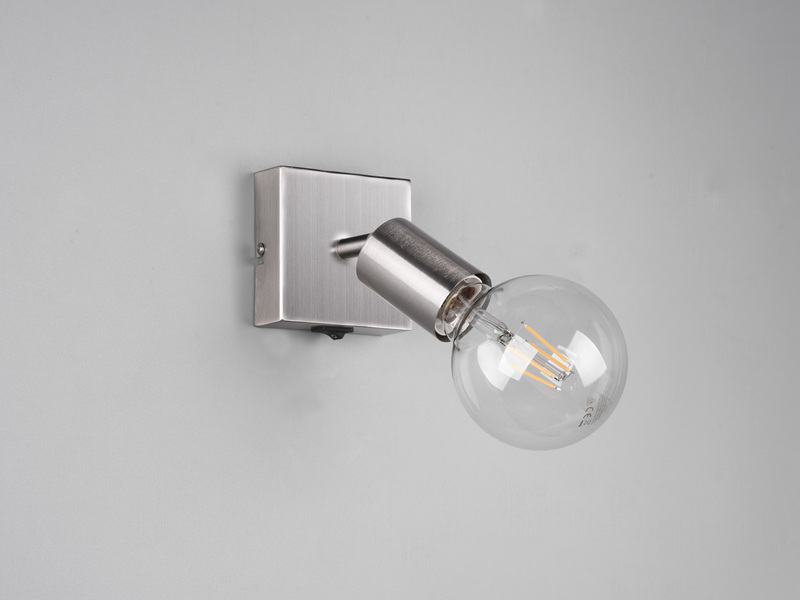 Wandstrahler Spot VANNES Silber mit Schalter, Breite 9cm