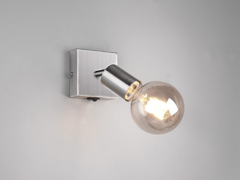Wandstrahler Spot VANNES Silber mit Schalter, Breite 9cm