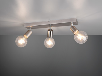Deckenstrahler VANNES Silber, Balken 3-flammig, Breite 44cm