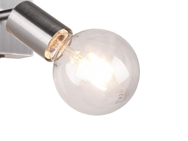 LED Wandstrahler Silber dimmbar, 1 flammiger Spot mit Schalter, 9x11cm