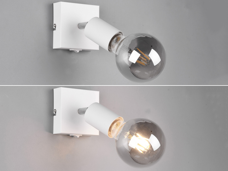 LED Wandstrahler Spot Weiß mit Schalter, Breite 9cm