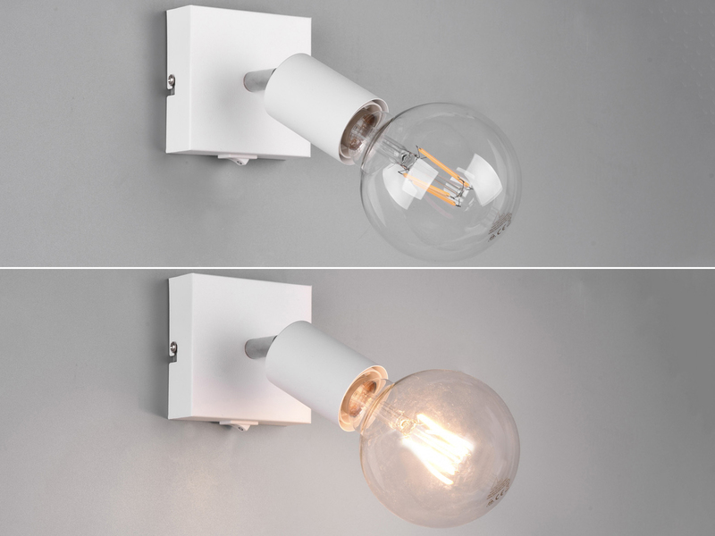 LED Wandstrahler Spot Weiß mit Schalter, Breite 9cm
