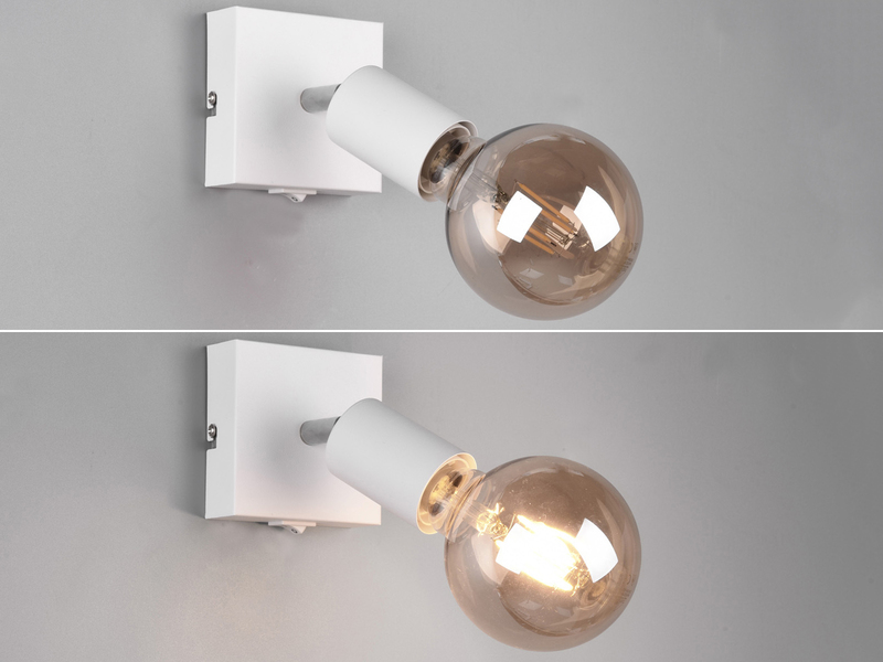 LED Wandstrahler Spot Weiß mit Schalter, Breite 9cm