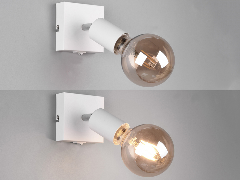 LED Wandstrahler Weiß dimmbar, 1 flammiger Spot mit Schalter,  9x11cm