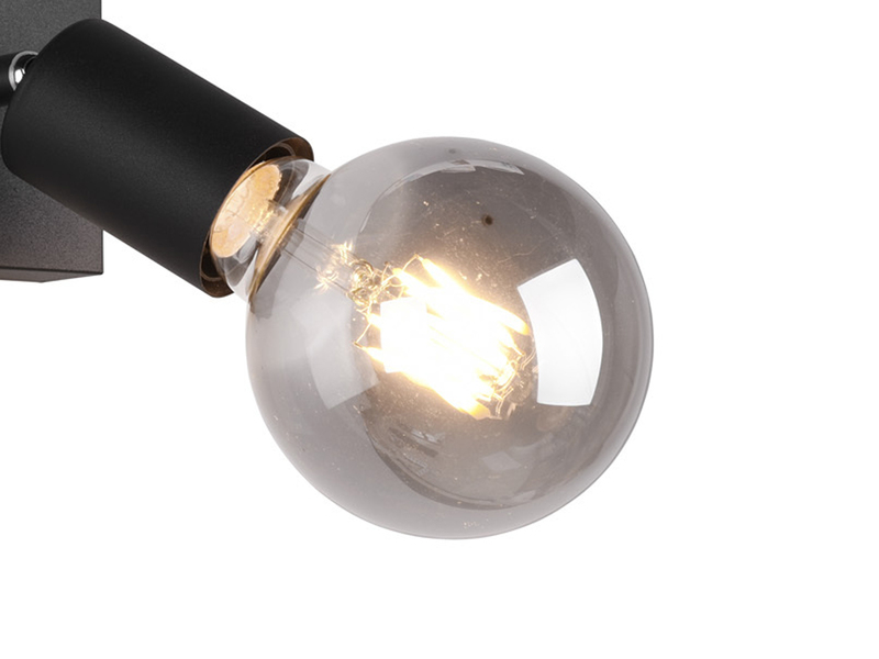 LED Wandstrahler Schwarz dimmbar, 1 flammiger Spot mit Schalter, 9x11cm