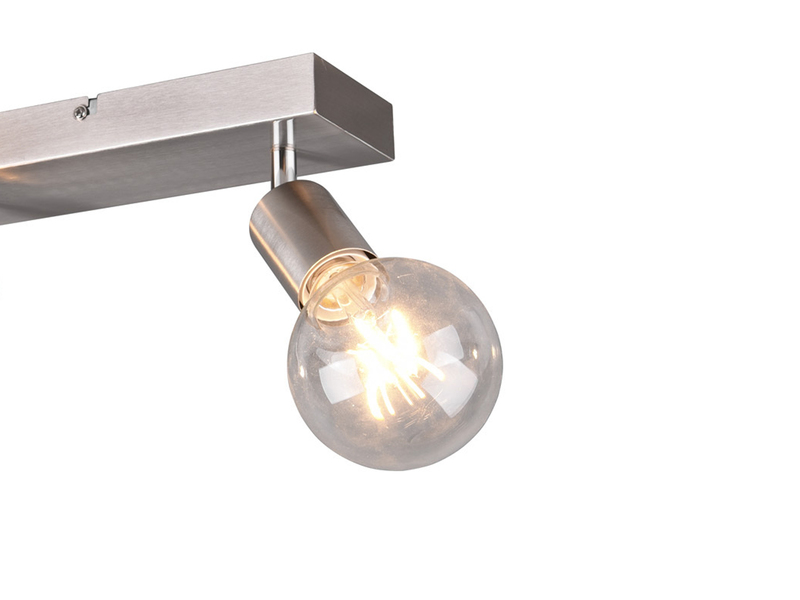 LED Deckenstrahler Silber, Balken 2-flammig dimmbar, Breite 26cm