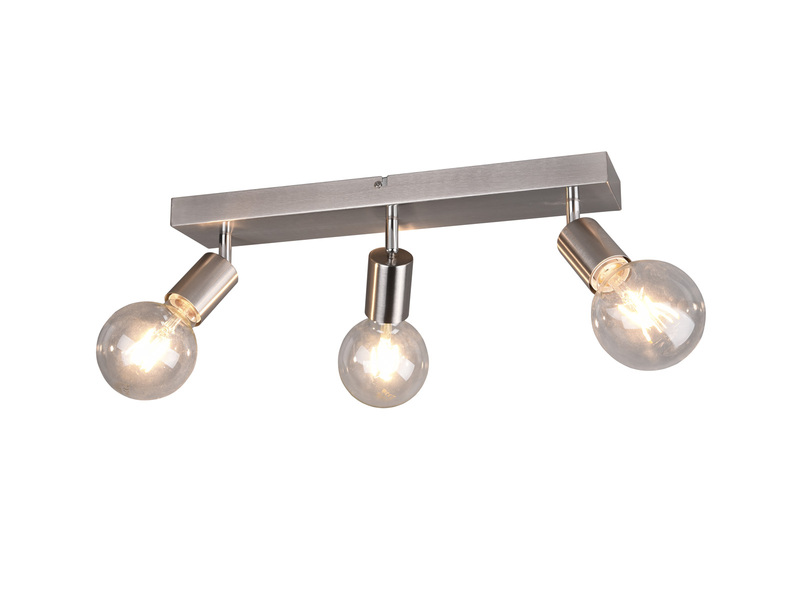 LED Deckenstrahler Silber, Balken 3-flammig dimmbar, Breite 44cm