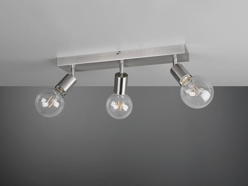LED Deckenstrahler Silber, Balken 3-flammig dimmbar, Breite 44cm