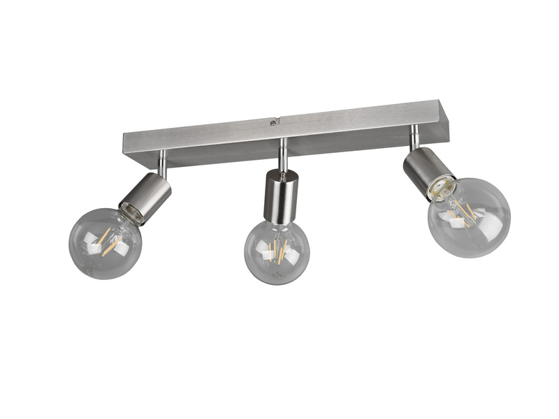 LED Deckenstrahler Silber, Balken 3-flammig dimmbar, Breite 44cm